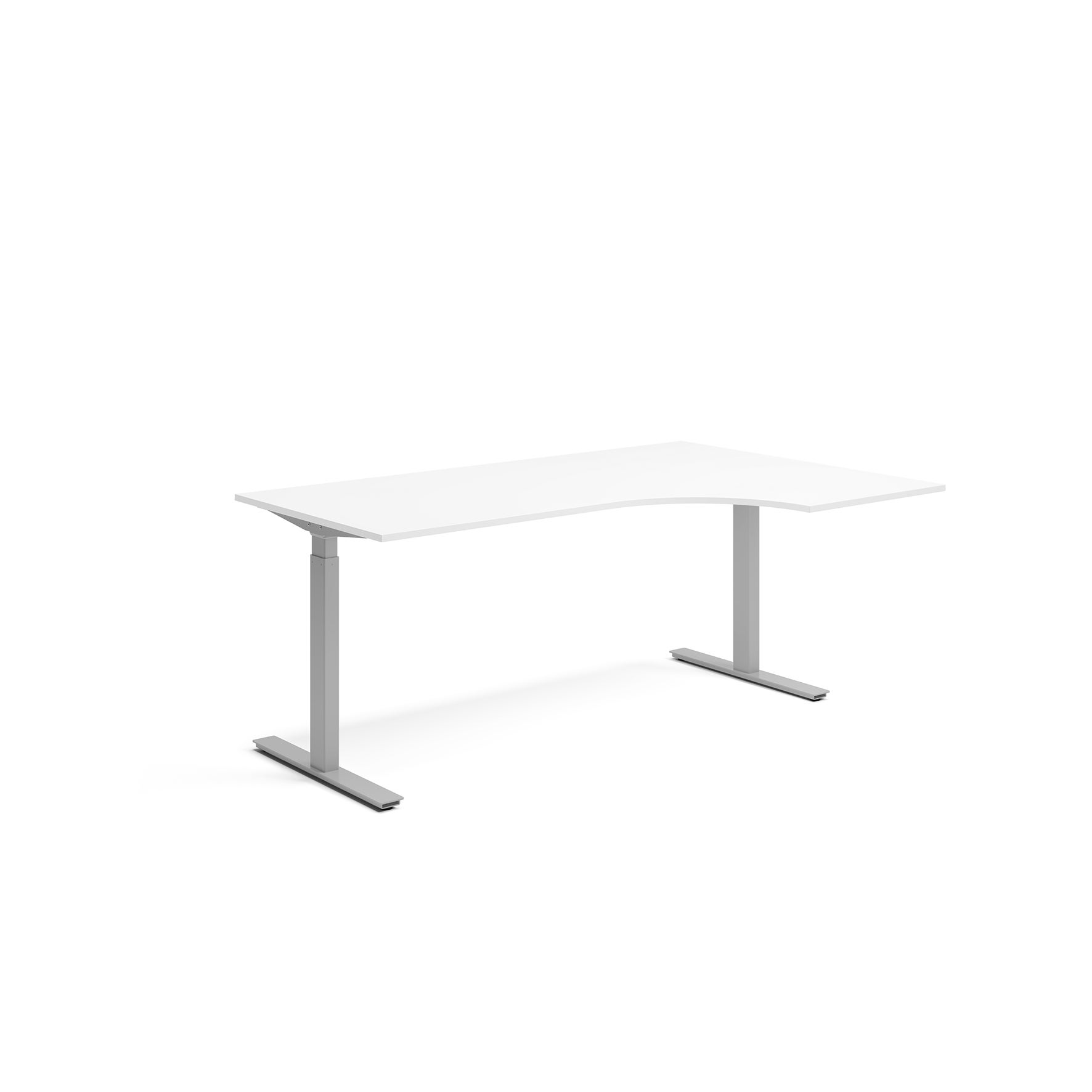 Högersvängt skrivbord Ergofunk Smart 800x1800x1200x600 mm Silver underrede