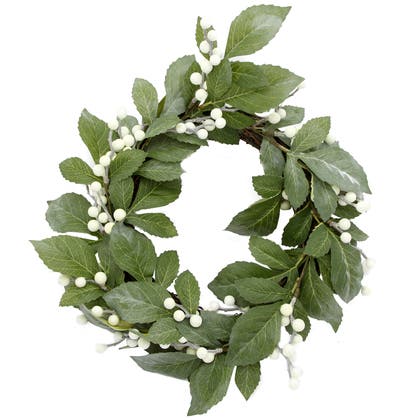 Krans med vita bär 40 cm