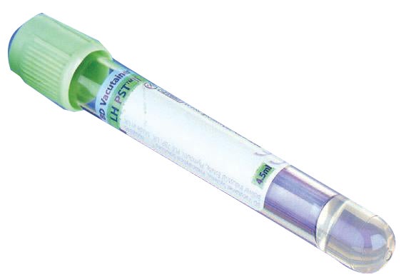 Vakuumrör vacutainer li-hep gel 5/3ml ljusgrön papper