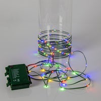 Ljusslinga Dew Drop batteri grön 7,2 m multifärg