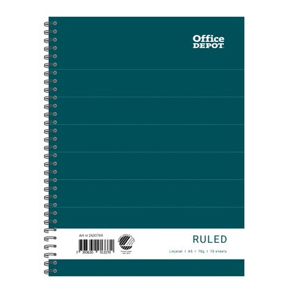 Kollegieblock A5 70bl 70g linjerat Office Depot