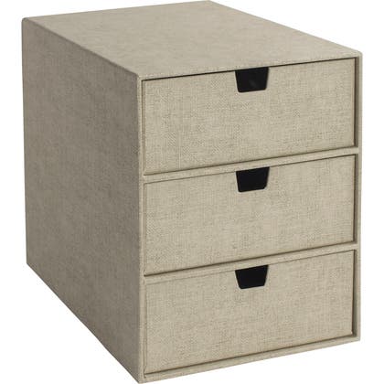 3-lådsbyrå Bigso Ingrid canvas linen
