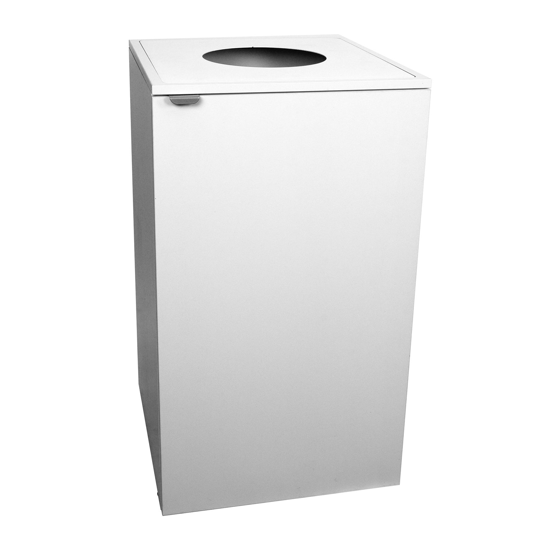 Källsorteringsskåp Lily vit 140 liter runt hål