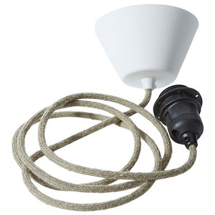 Takupphäng 2 m natur/svart E27 linne