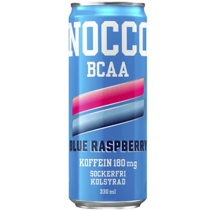 Energidryck Nocco Blue Raspberry 33 cl inkl pant