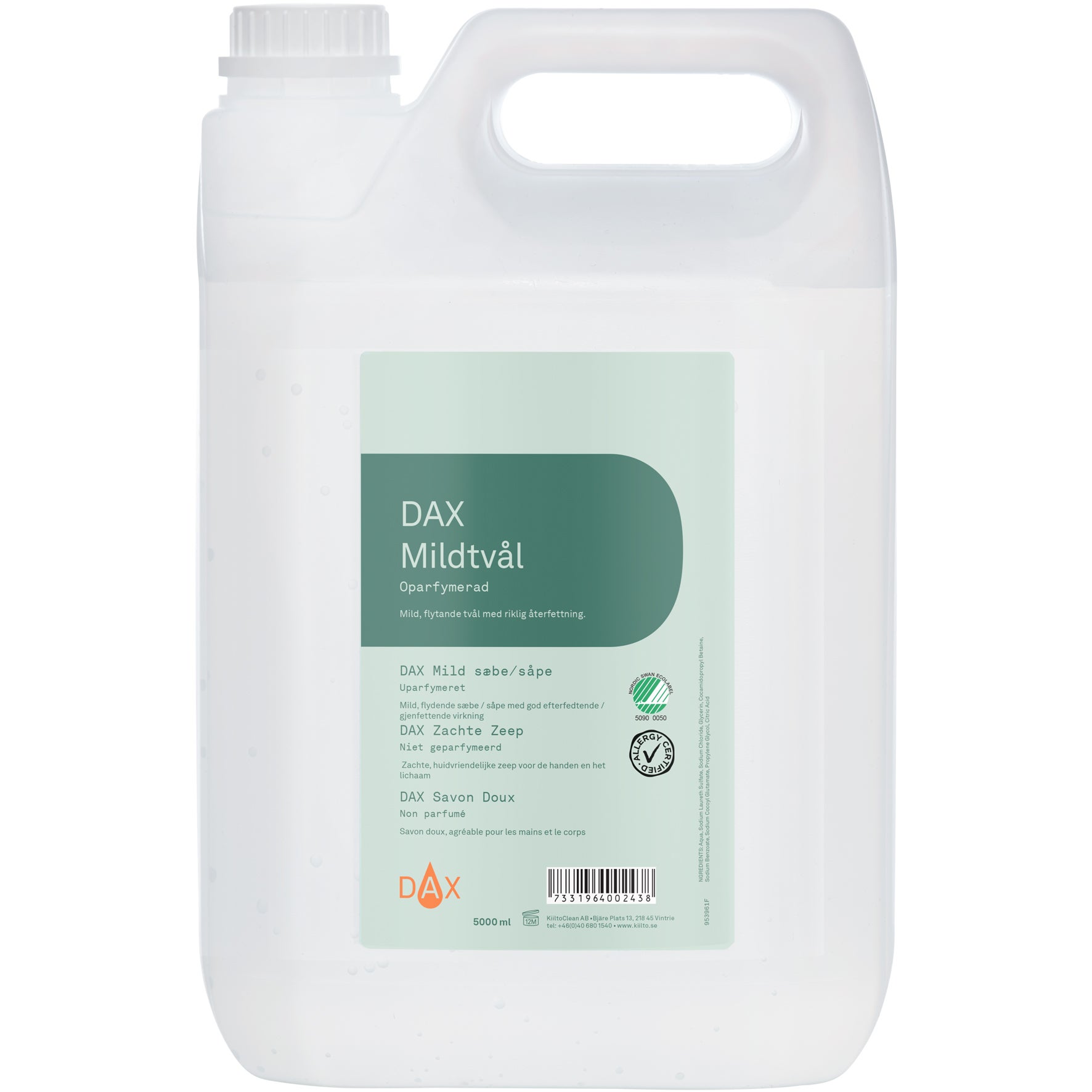 Mildtvål refill 5000 ml Dax