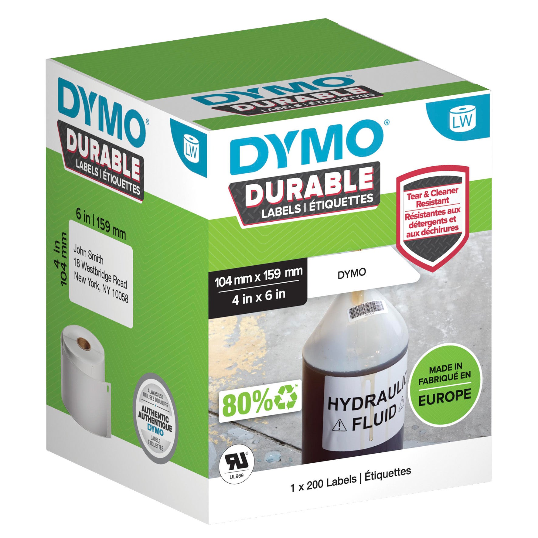 Etikett Dymo Durable 104x159 mm