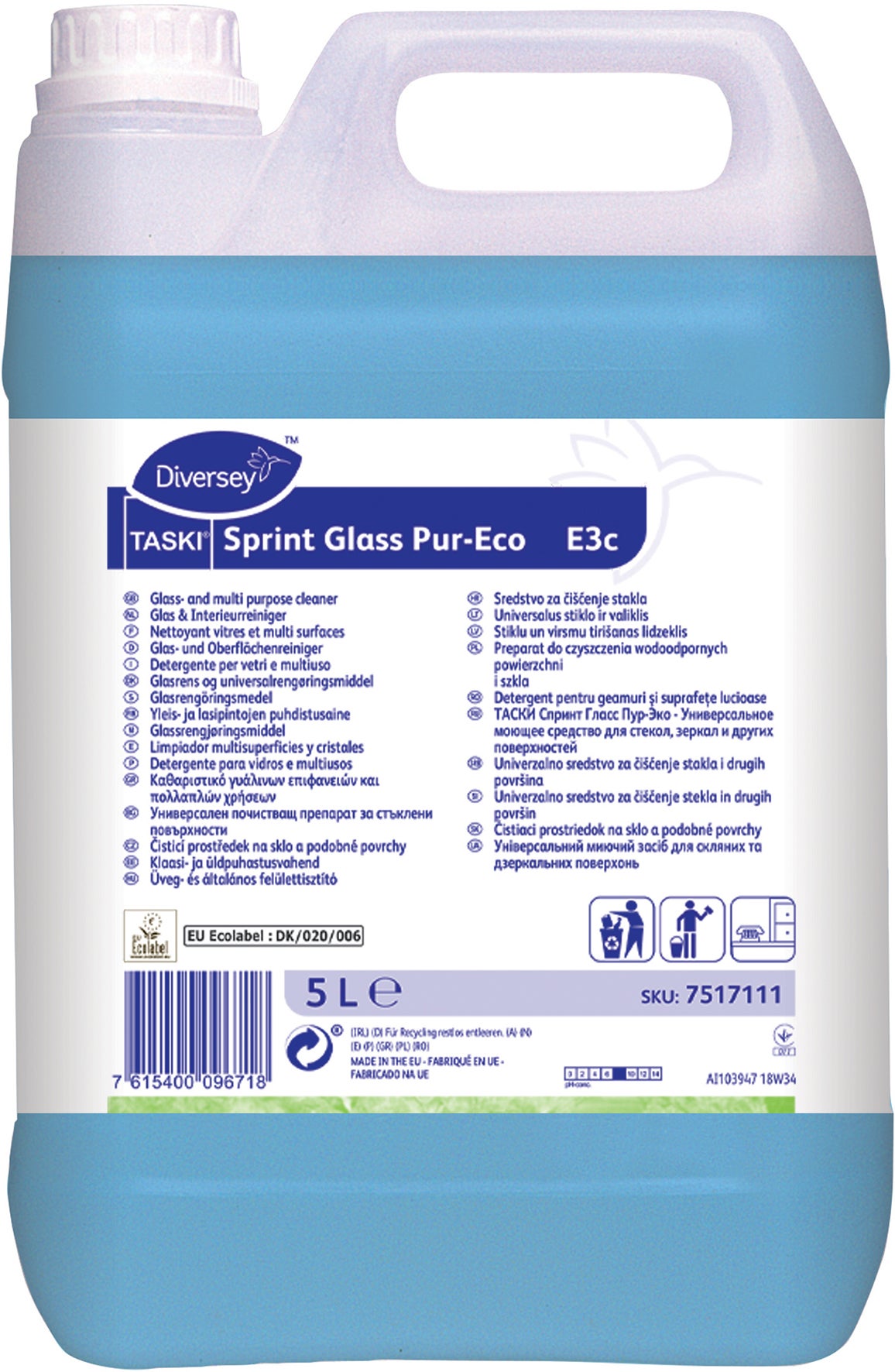 Glasputsmedel Taski Sprint Glas Pur-Eco 5 liter