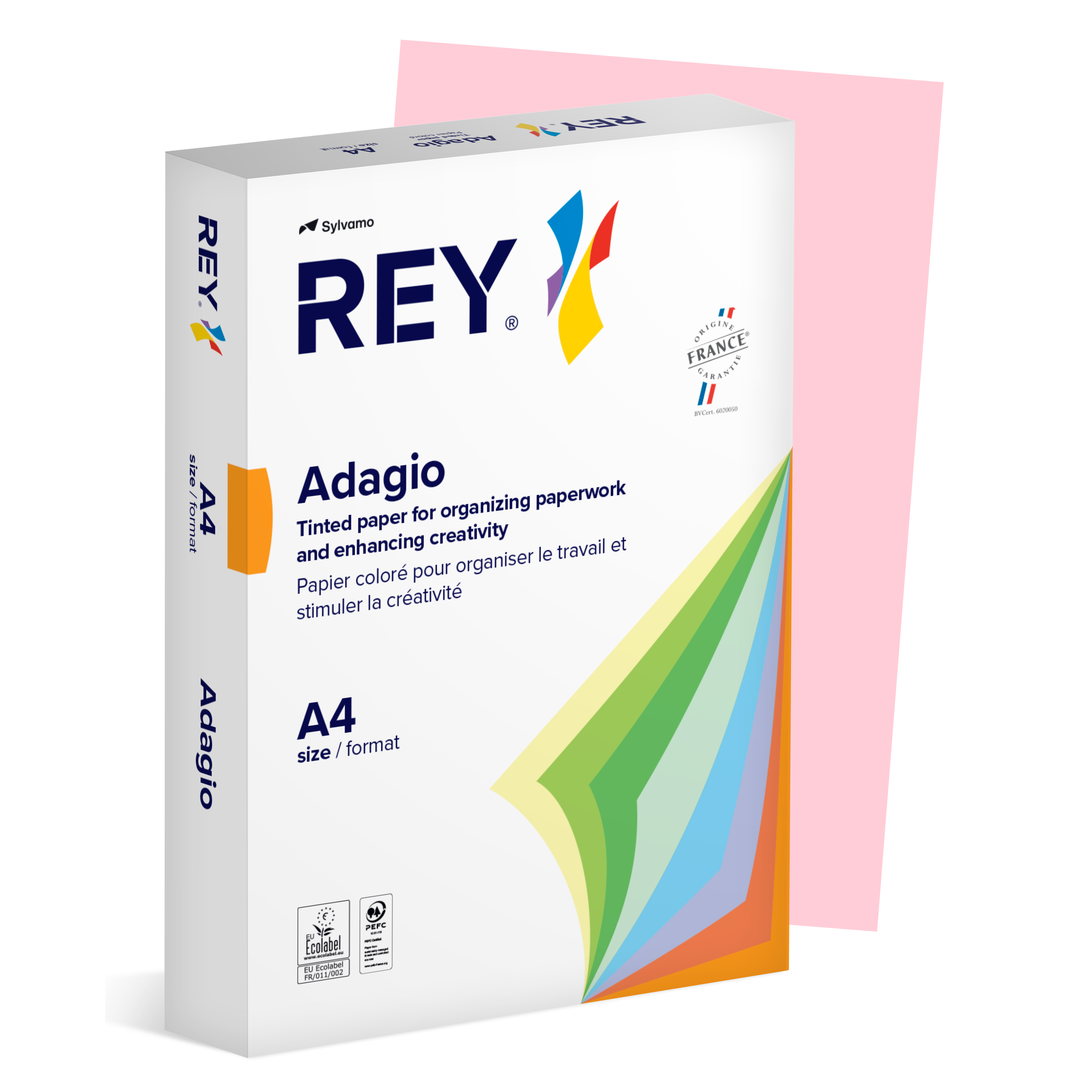 Färgat kopieringspapper Rey Adagio A4 80 g 500/fp Pink