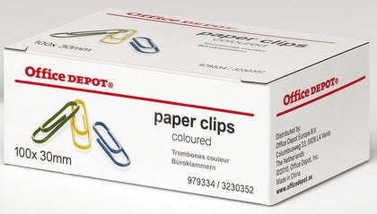 Gem sorterade färger Office Depot 30mm 100/fp