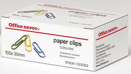 Gem sorterade färger Office Depot 30mm 100/fp