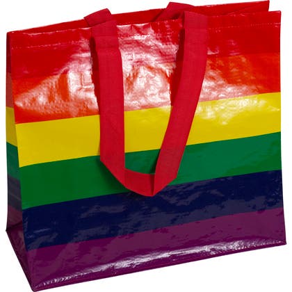 Bärkasse PP woven Regnbåge 420 x 180 x 380 mm 100 st/krt