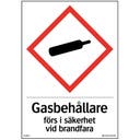 Självhäftande dekal Gasbehållare förs i säkerhet A6 105x148 mm
