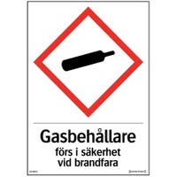 Självhäftande dekal Gasbehållare förs i säkerhet A6 105x148 mm