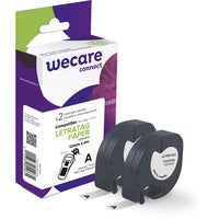 Märkband Wecare papper svart/vit 12 mm 4 Meter 2-pack