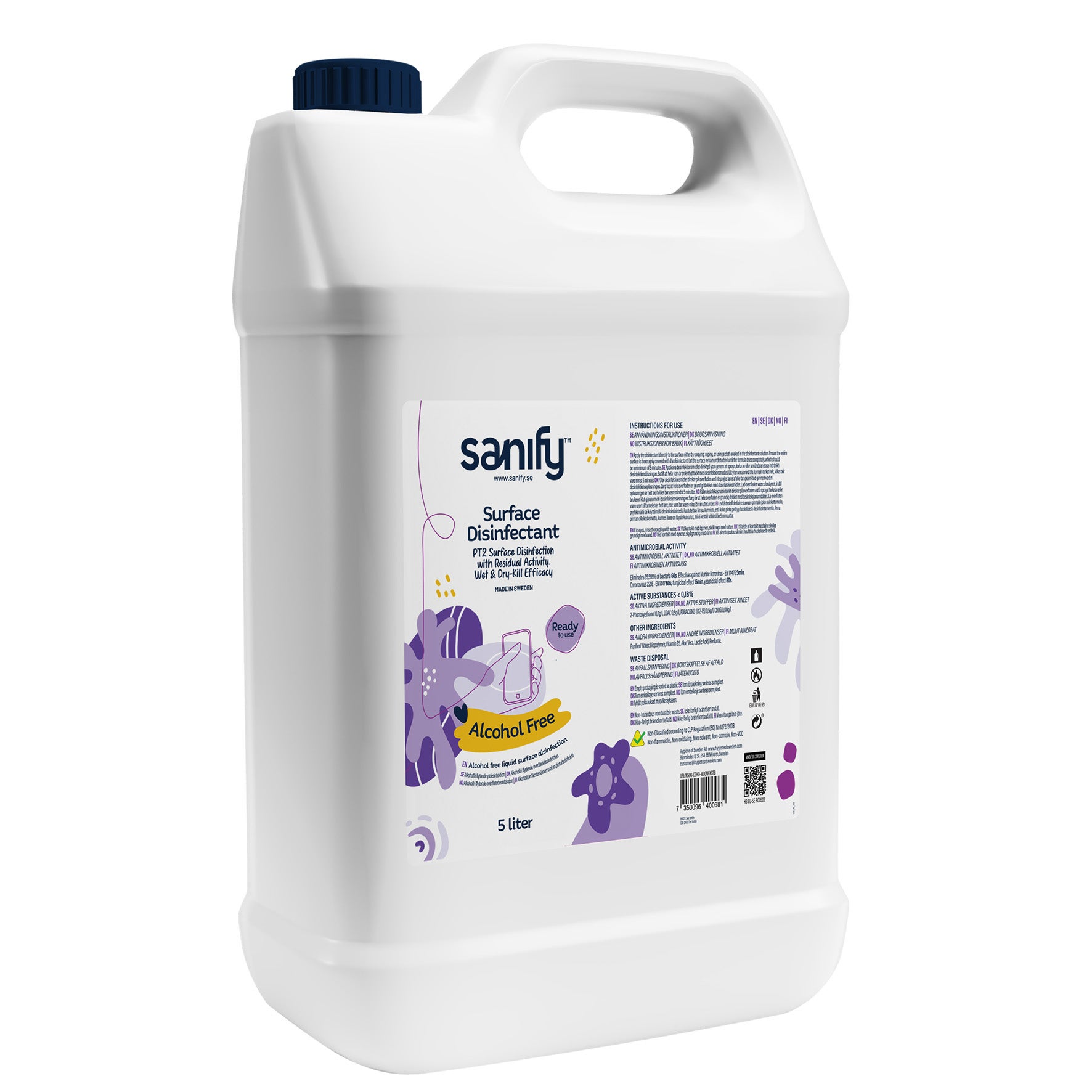 Ytdesinfektion alkoholfri 5 liter