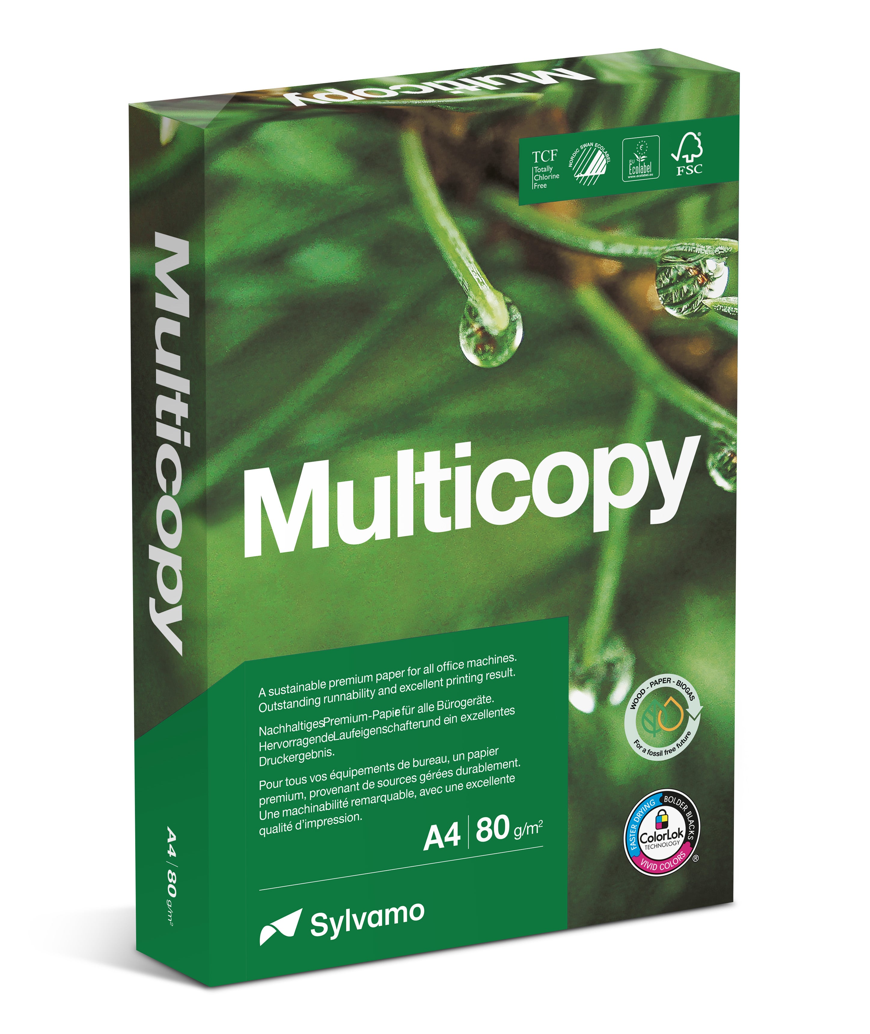 Kopieringspapper Multicopy A4 EU-hålat 80g 500st/pkt