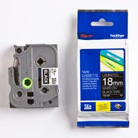 Märkband TZe345 vit/svart 18 mm Brother