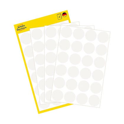 Märketiketter Runda 18mm Avery