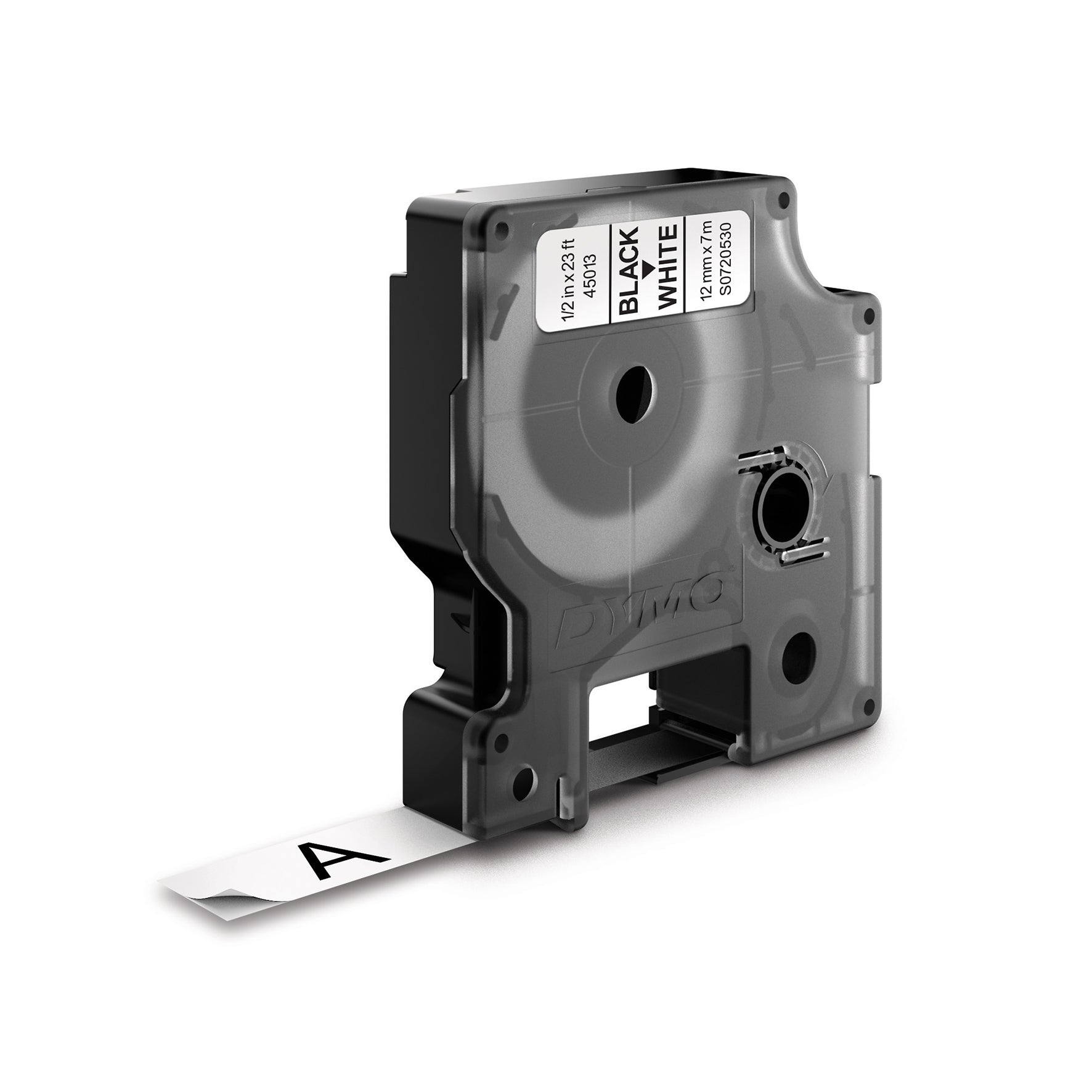 Märkband Dymo D1 Svart/Vit  12 mm