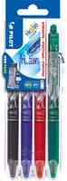 Kulspetspenna Frixion Clicker 07 Mixade färger 4-pack