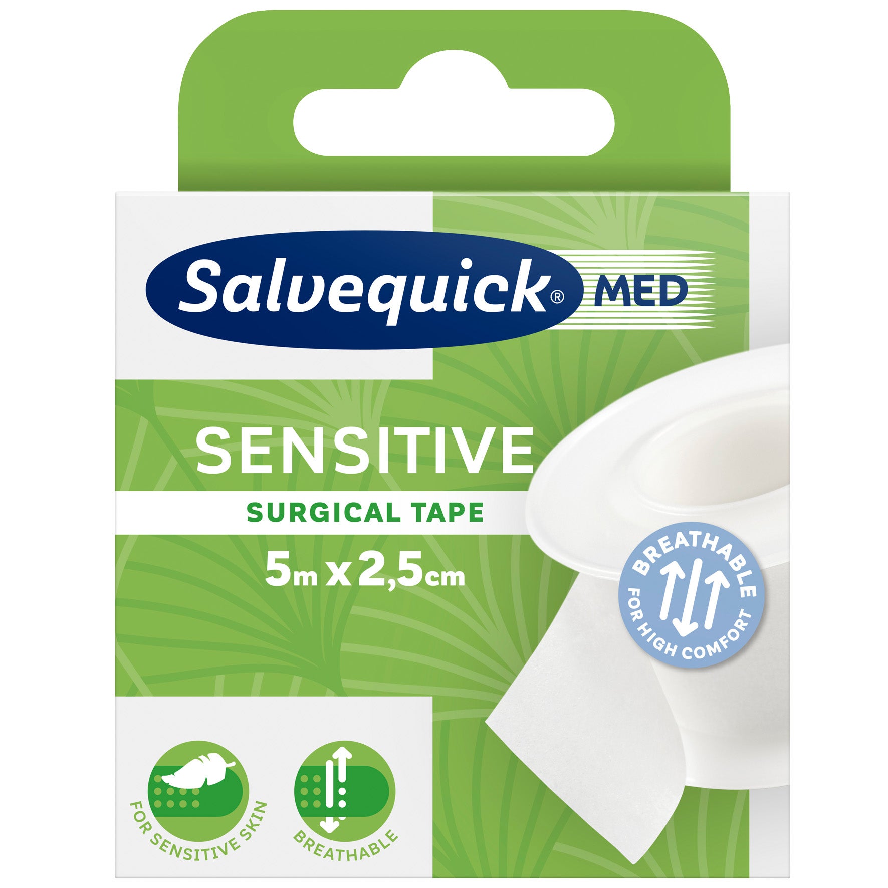 Kirurgtape Sensitive Salvequick 5 m x 25 mm  vit 310366