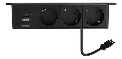 Eluttag under bord USB-A+C Deltaco