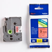 Märkband TZe421 svart/röd 9 mm Brother