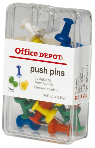 Kartnålar Push-pin sorterade färger 25 st/fp