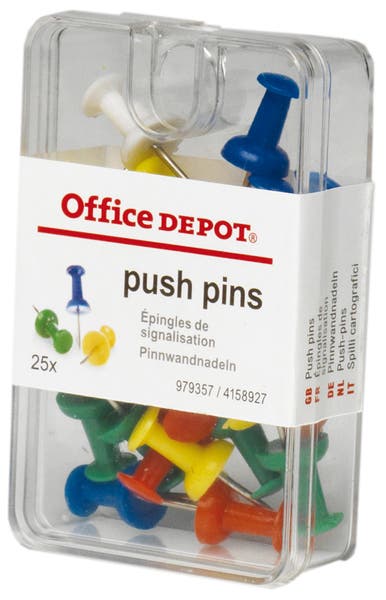 Kartnålar Push-pin sorterade färger 25 st/fp