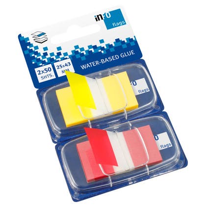 Märkflikar Infoflags gul&röd 2/fp