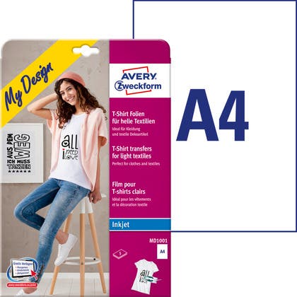 T-shirt transferpapper Avery Inkjet A4