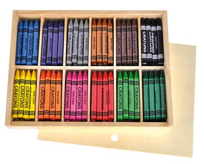 Vaxkritor Crayons jumbo i trälåda 12x12/fp