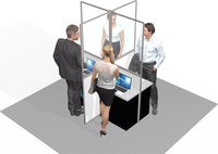 4-vägskryss till golvskärm grå