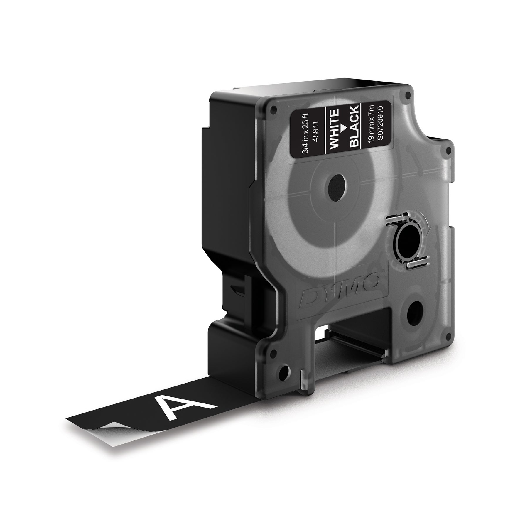 Märkband Dymo D1 vit/svart 19 mm