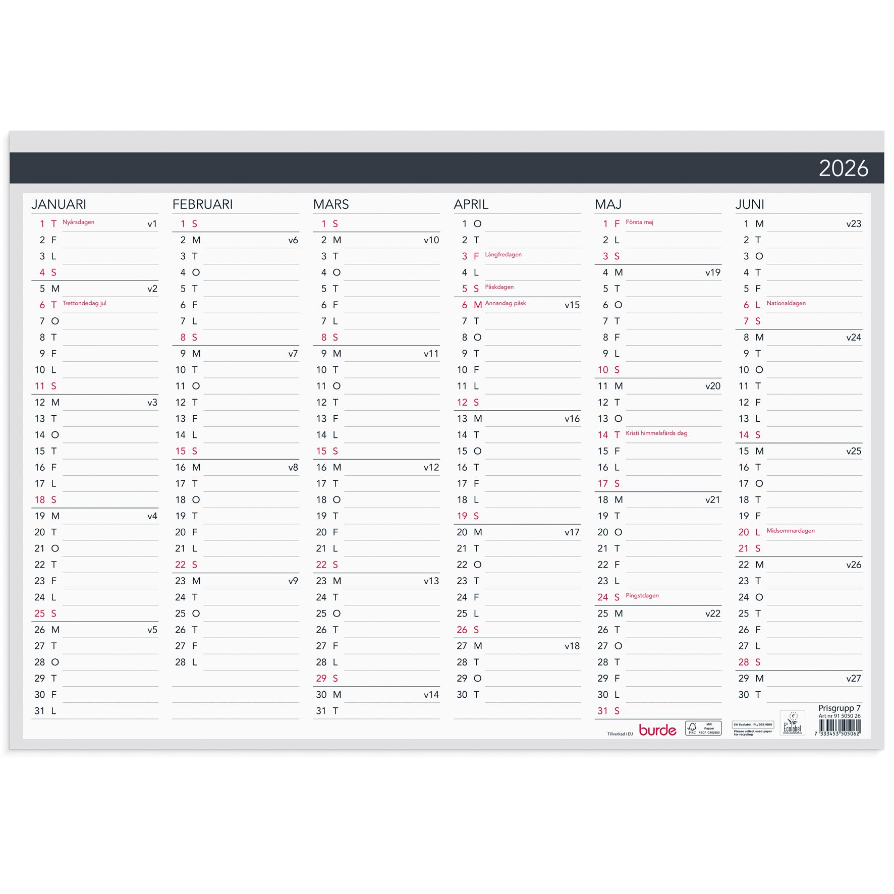 Väggblad Elegant 420x297 mm 2026