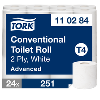 Toalettpapper Tork T4 Advanced 2-lager vit 24 rullar