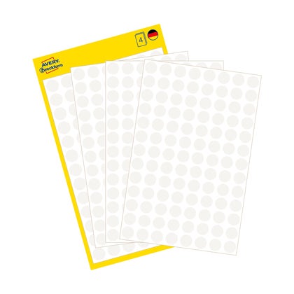 Märketiketter Runda 8mm Avery