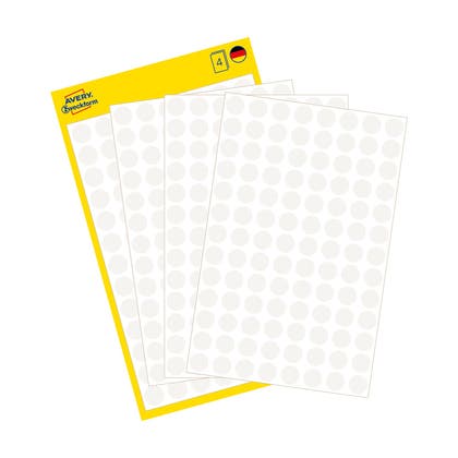 Märketiketter Runda 8mm Avery