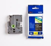 Märkband TZe335 12mm vit/sva