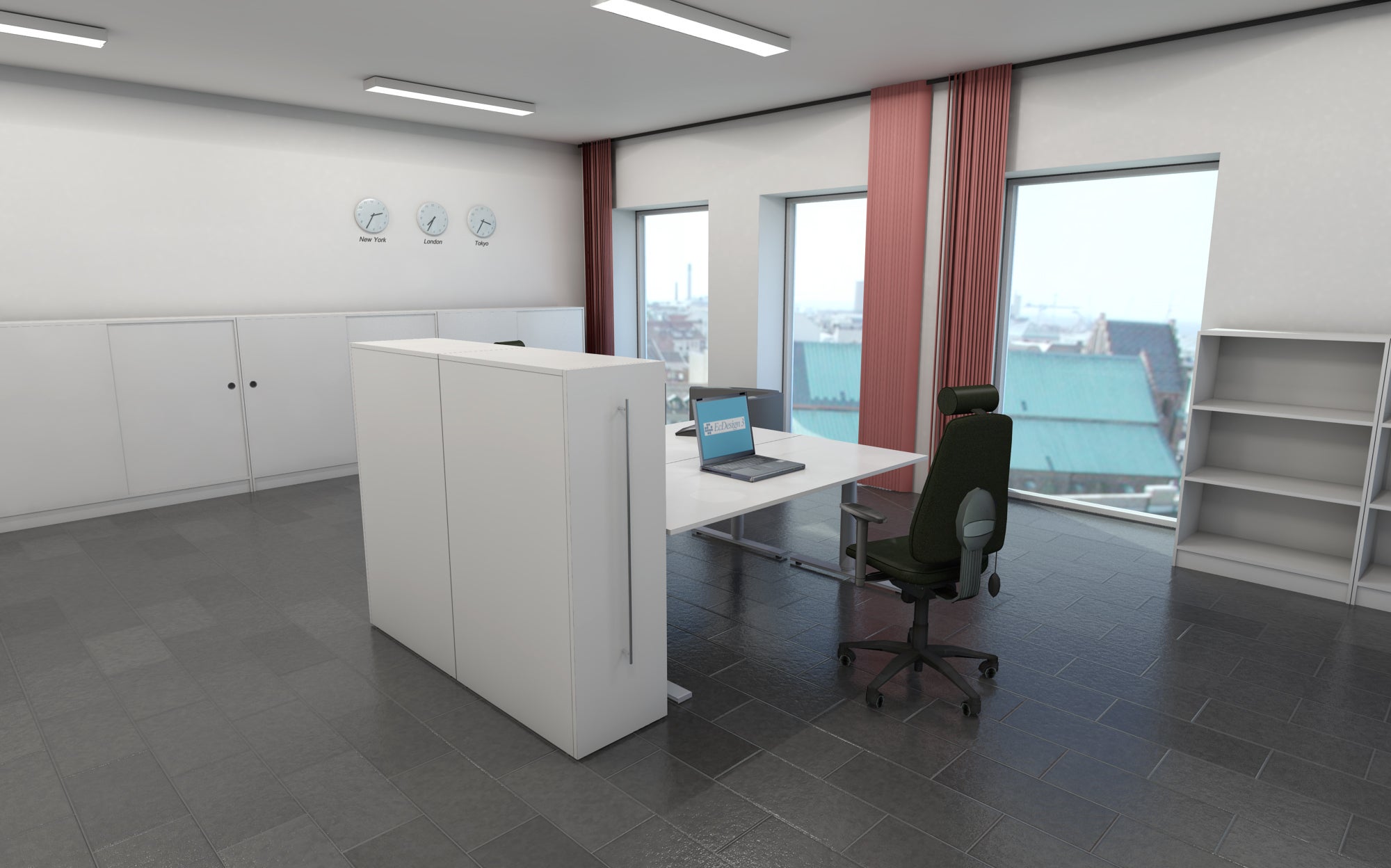 Skrivbord Bas 160x120 cm V Vit Lanab