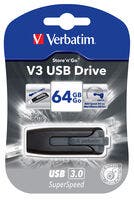 USB 3.0 Verbatim V3 64GB Svart