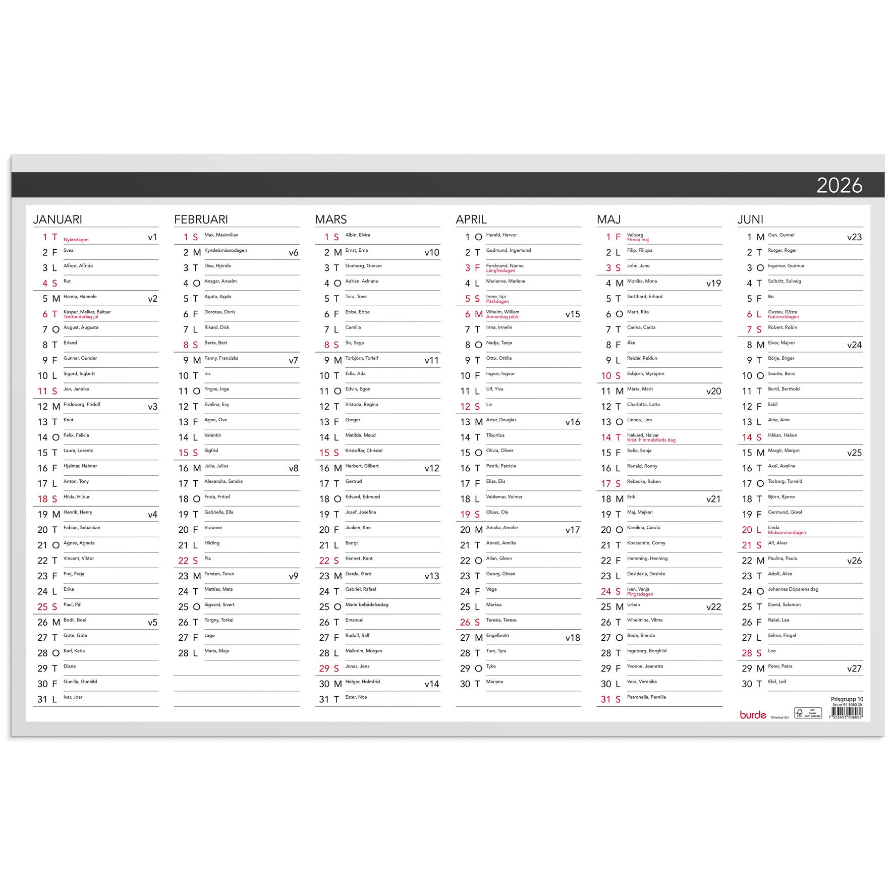 Väggblad Elegant 600x400 mm 2026