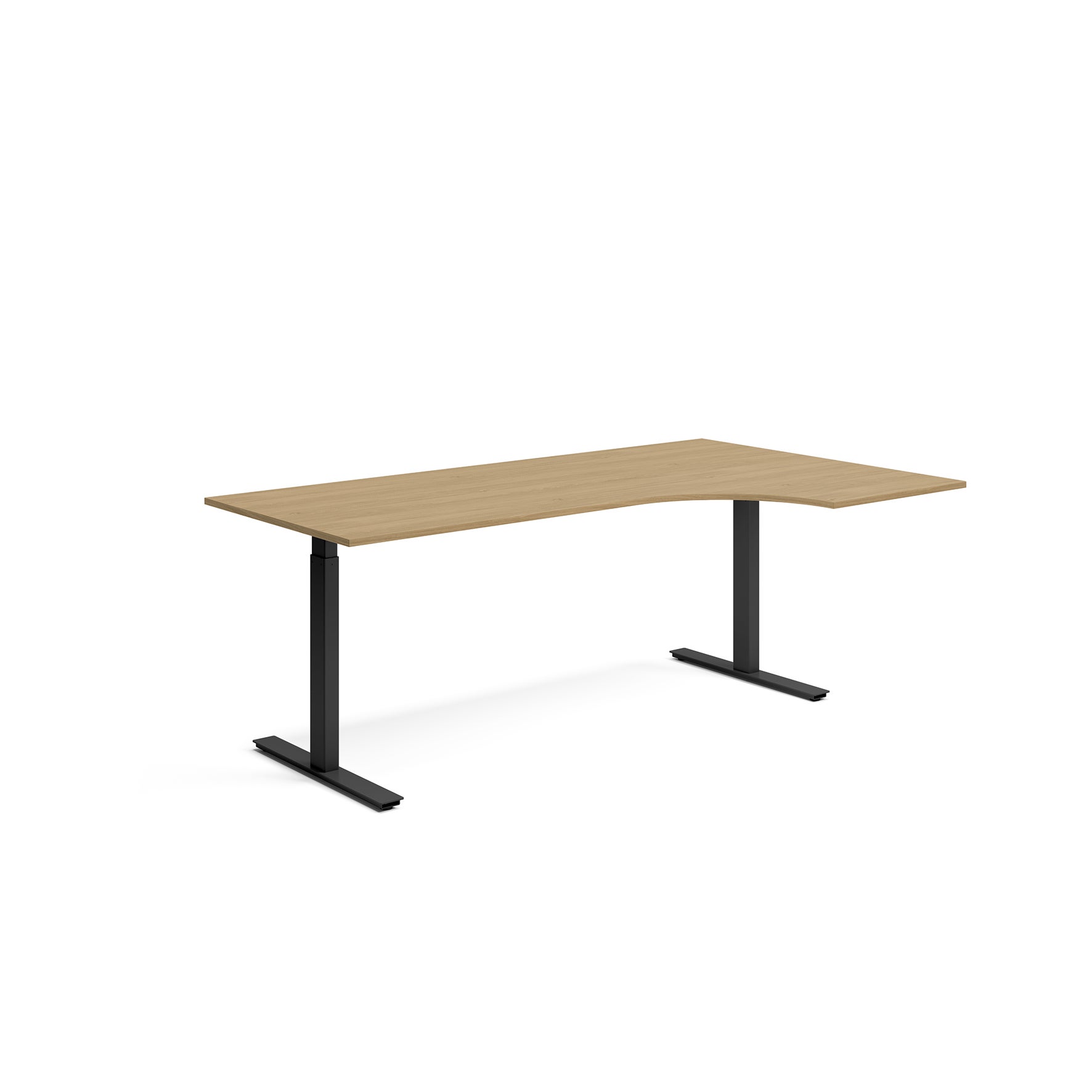 Högersvängt skrivbord Ergofunk Smart 800x2000x1200x600 mm Svart underrede