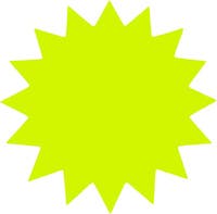 Stjärna 180 mm fluor gul 25 st/fp