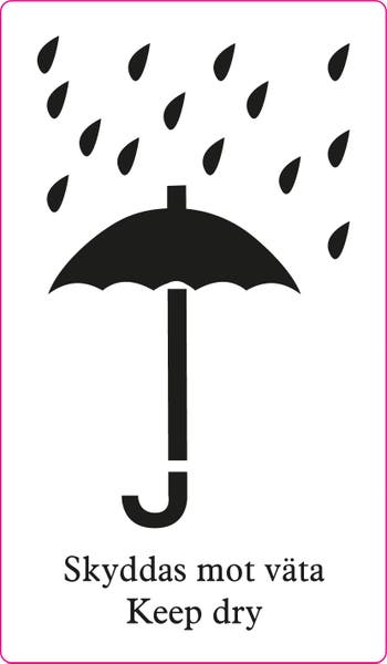 Symboletikett Skyddas Mot Väta 1000/rl