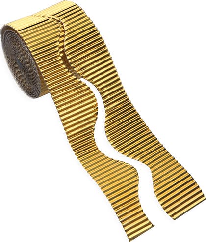 Wellpapprulle guld 3,5x6,5cmx 1,1m 14/fp