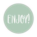 Etikett ENJOY! Ø50 mm grön 500 st/fp