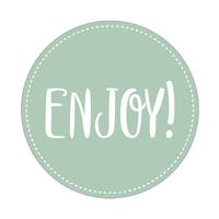 Etikett ENJOY! Ø50 mm grön 500 st/fp