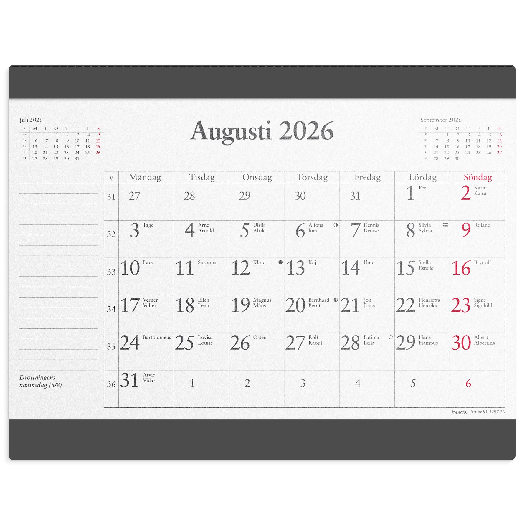 Musmatta månadsblock 2026